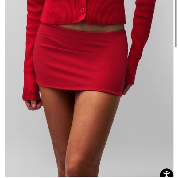 Danielle Guizio Micro Mini Stretch Skirt in Red Size M NWT - Picture 3 of 9